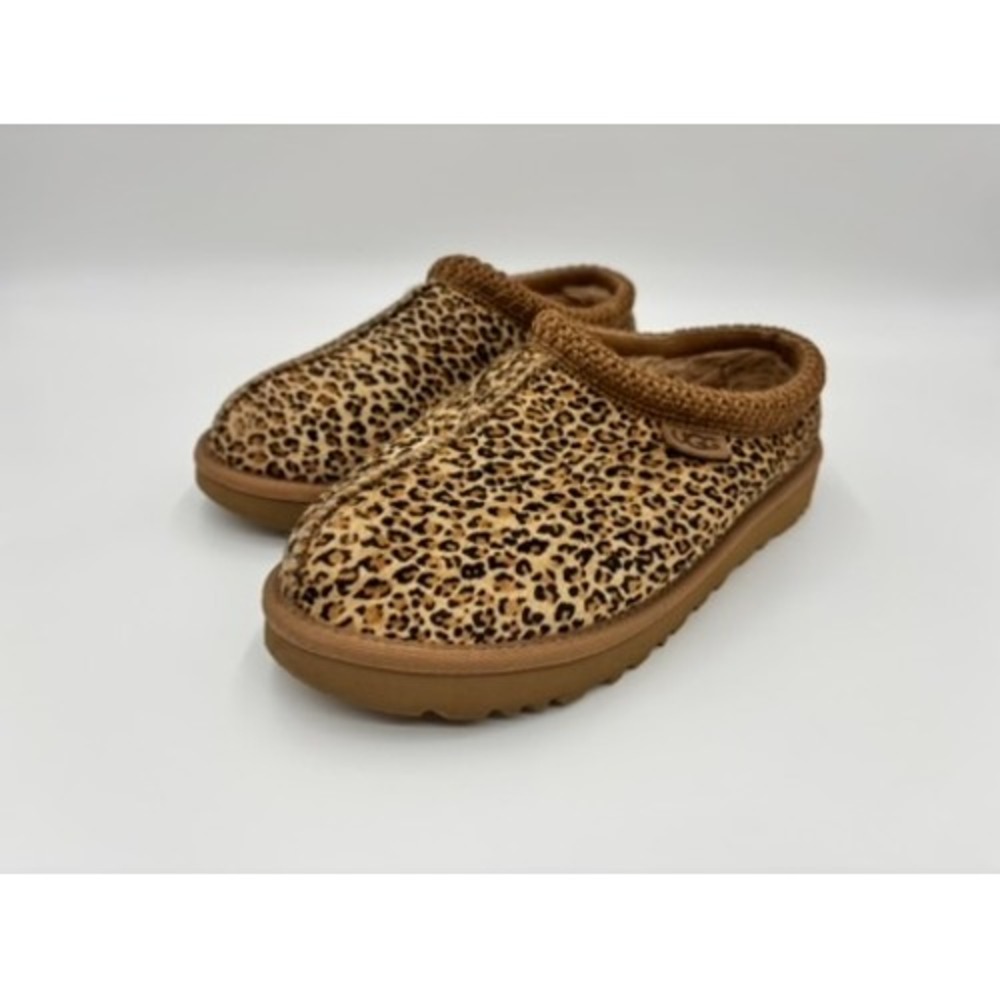 UGG Tasman Leopard Calf Hair Slippers Chestnut Animal Print 1149230 Womens 8 - Picture 2 of 9